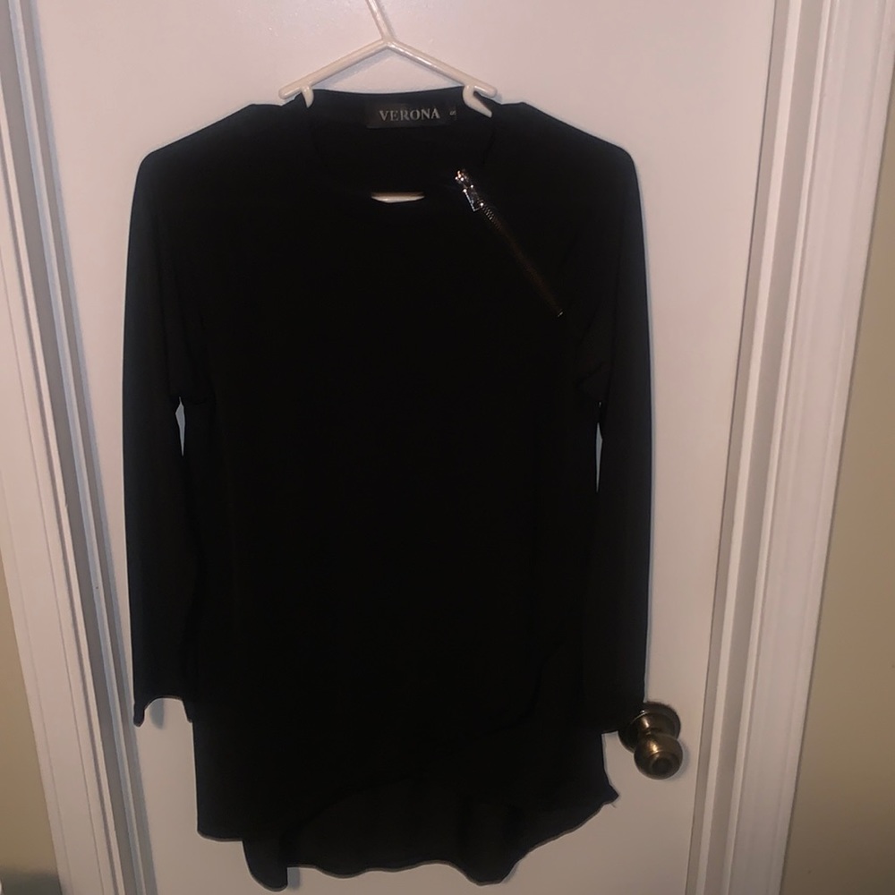 Black long sleeve dress top